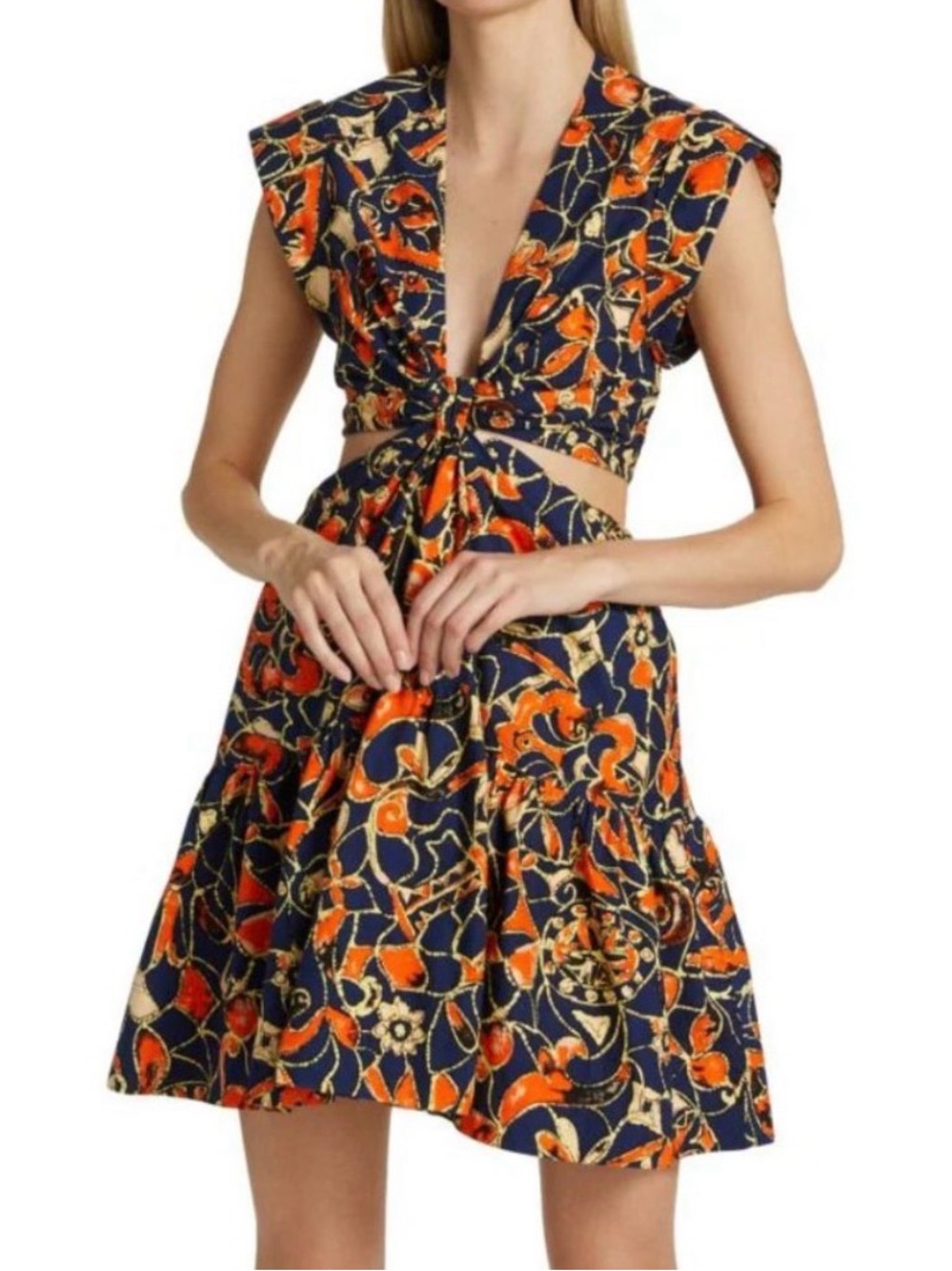 A.L.C. Lexi Cut Out Dress North Sea Multi Size 8